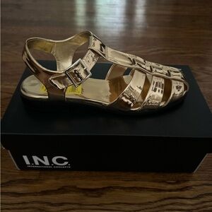 I.N.C. Gold Fisherman Sandals